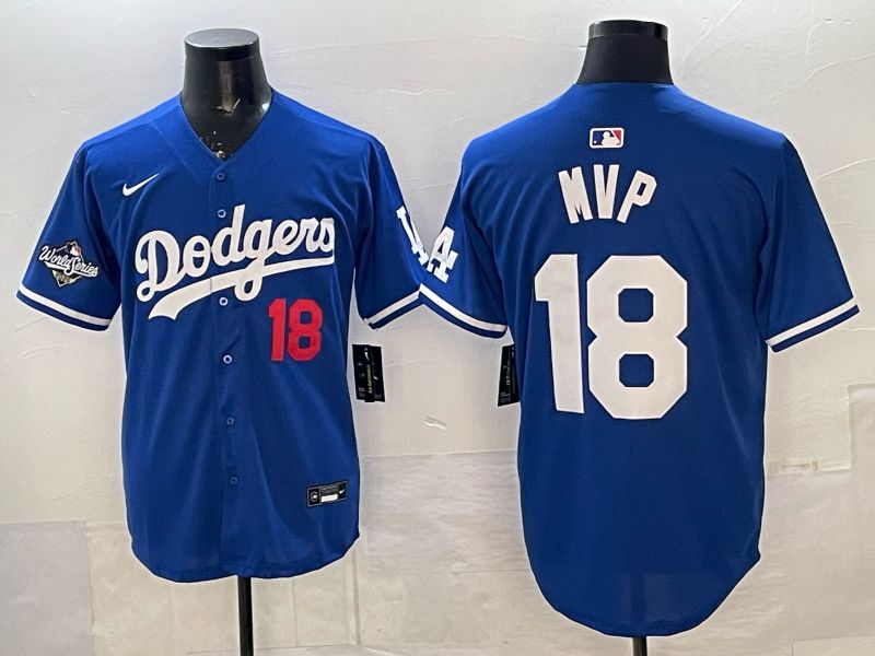 Men Los Angeles Dodgers #18 Mvp Blue 2026 Nike Game MLB Jersey 002
